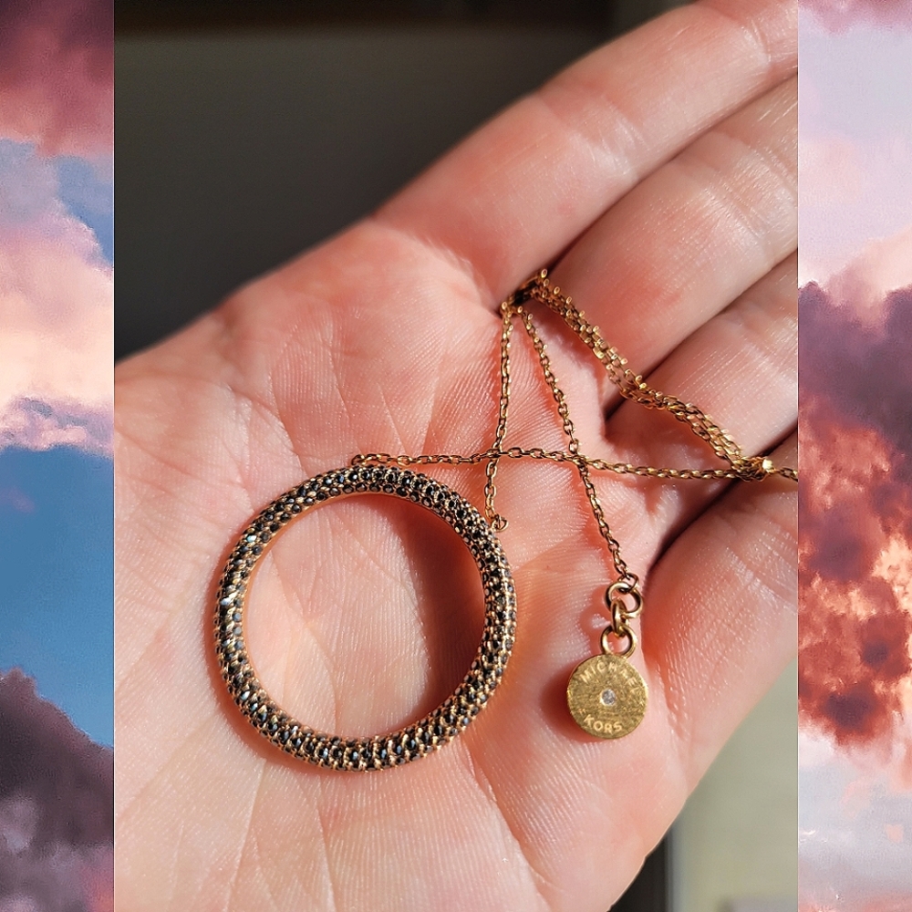 Michael Kors Pave Open Circle Necklace